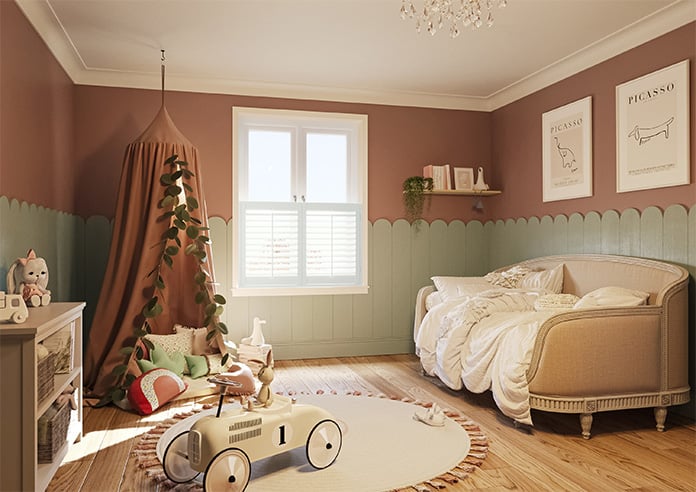 Kensington, Muted White - Cafe Style Plantation Shutter - Image 7